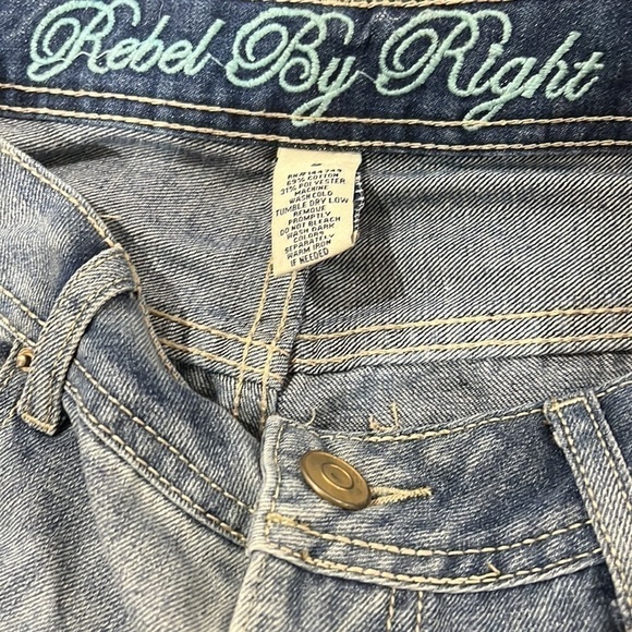 Rebel by Right Blue Distressed Denim Jeans Junior's Size 5 - Picture 5 of 6